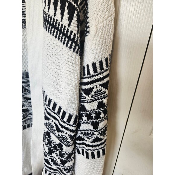 Express aztec oversized cardigan black white waffle knit xs s - Picture 3 of 5